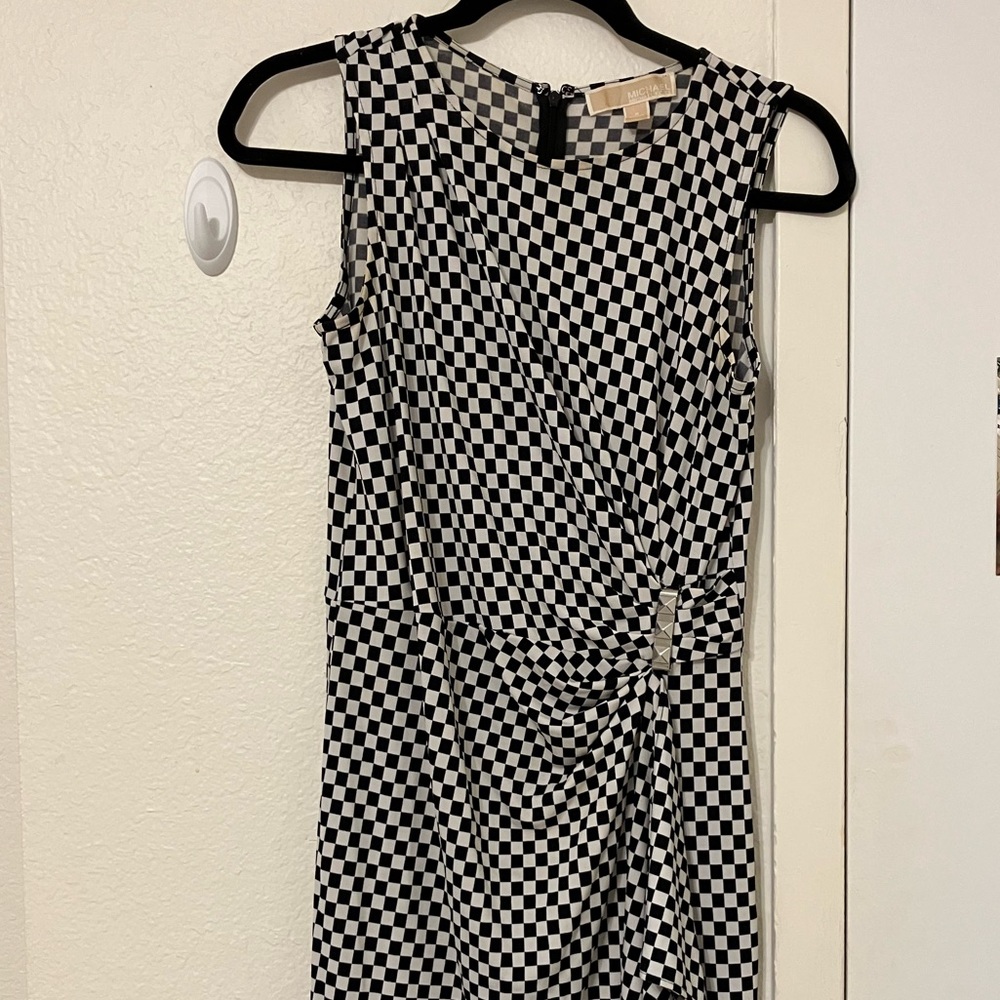 Michael Kors Black and White Midi Dress